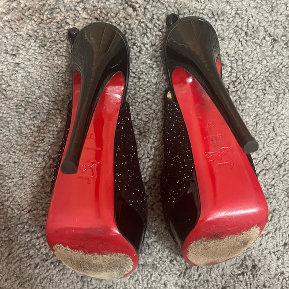 Louboutin sparkle sling back size 37 150mm - Picture 6 of 6